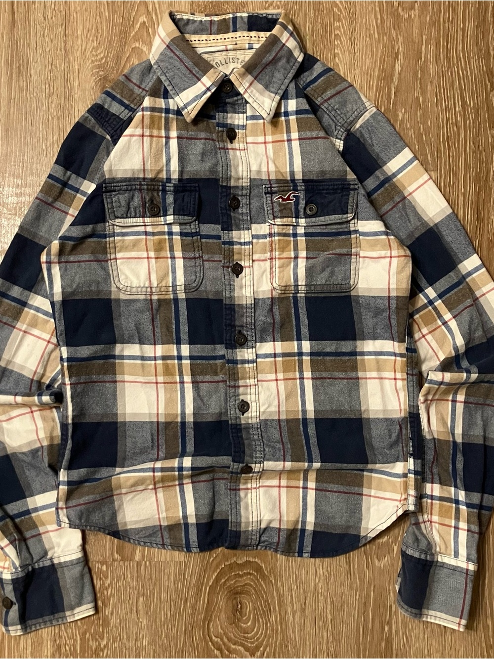 Hollister Women's Vintage Y2K Button-Down Top Plaid Flannel Shirt XS - Picture 1 of 8